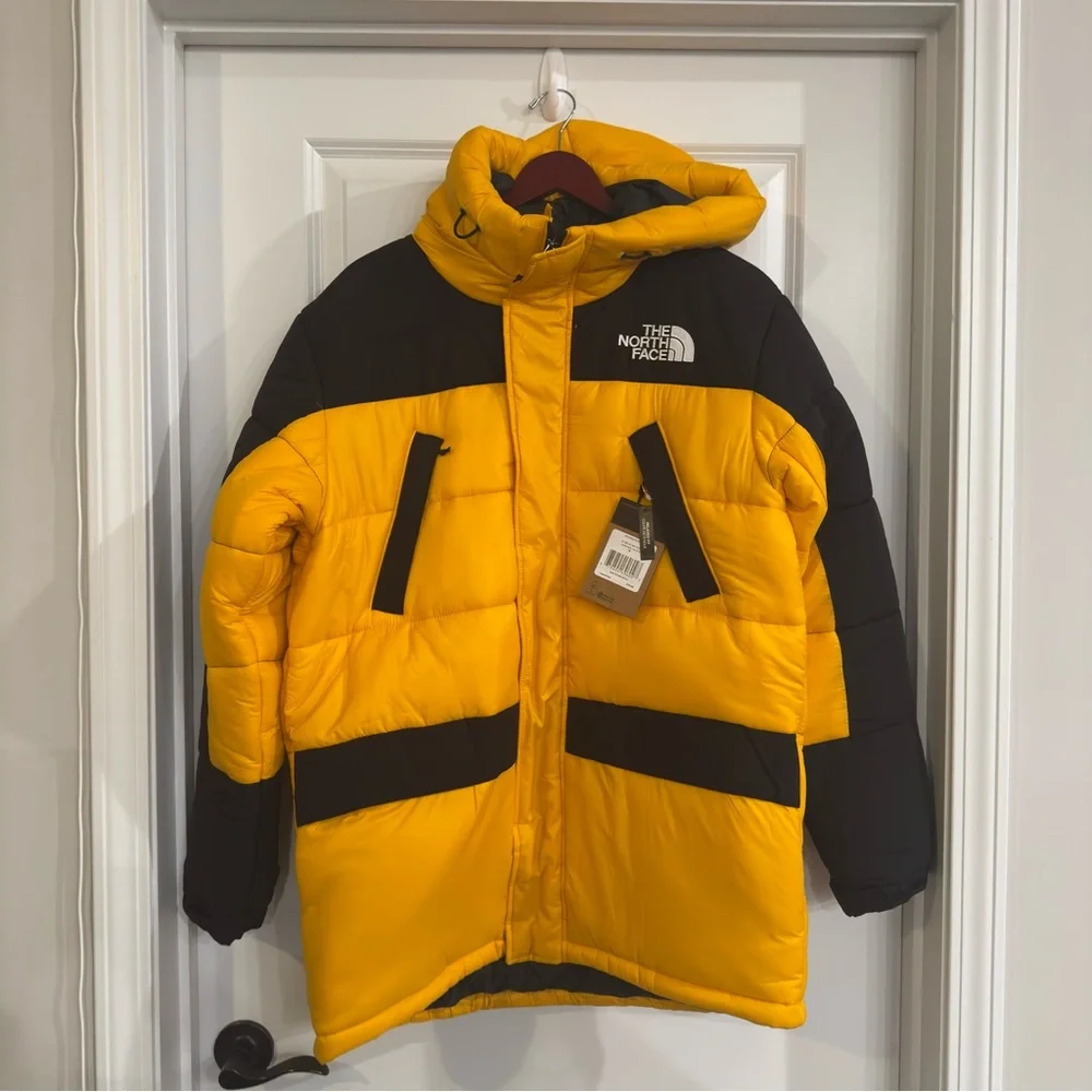 The North Face Himalayan Down Parka in Yellow Black Coat